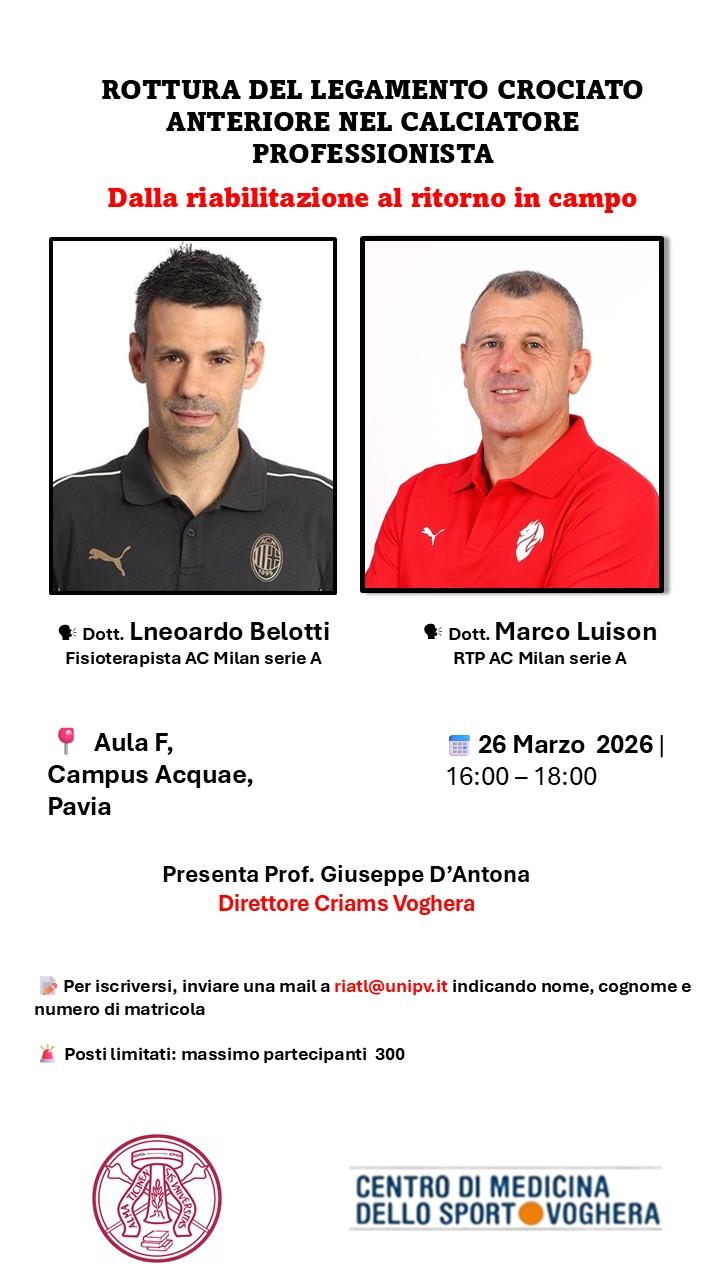 ROTTURA DEL LEGAMENTO CROCIATO ANTERIORE NEL CALCIATORE PROFESSIONISTA